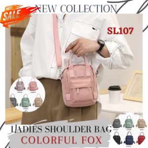 COLORFUL FOX - TAS SELEMPANG HP MINI WANITA COLORFUL FOX SLING BAG NILON ANTI AIR PREMIUM KOREAN NYLON WATERPROOF MURAH IMPORT - SL107
