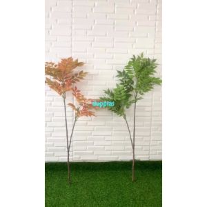 Tanaman Plastik Daun Willow X2 Warna Merah & Hijau SemiLatex Dekorasi Rumah
