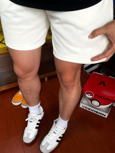 White American Style Sport Shorts for Men Summer Outdoor Running Ice Silk Quick Dry Fitness Riding Three Four Split Pants