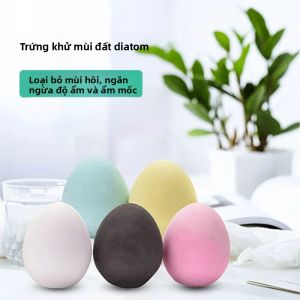 Trứng Khử Mùi Đất Tảo Diatom Thân Thiện Với Môi Trường Ba Màu Hút Ẩm Làm Thơm Không Khí Cho Tủ Lạnh Và Tủ Quần Áo