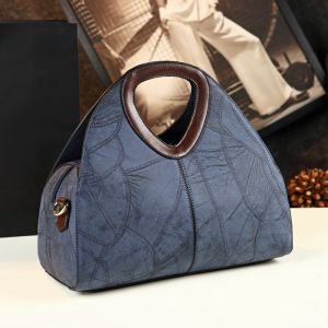 Fashionable 2025 Dumpling Shaped Handbag Crossbody Shoulder Bag Real Leather Womens Bag for Middle-Aged People Retro Style