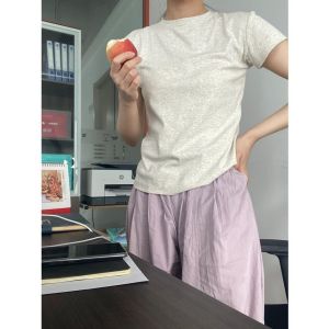 Áo Thun Nữ Tay Ngắn Dáng Ôm BM Phong Cách Mùa Hè Thiết Kế Mới Cảm Giác Nhỏ Đa Năng Pure Desire Áo Thun Cotton Pha Trộn Thời Trang