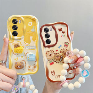 ใหม่ เคสโทรศัพท์ Case OPPO Reno12 Pro Reno12 F 12 F OPPO A3 Pro 5G ความคิดสร้างสรรค์ Ins หมีชีสวาดอินเทรนด์ตุ๊กตา3D การ์ตูนน่ารักพร้อม2024สร้อยข้อมือลูกปัด