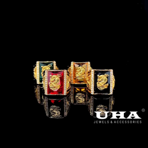 N1339 Nhẫn nam có lot lòng đính đá màu phong thủy cao cấp UHA