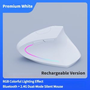 NexusClick Vertical Ergonomic Mouse 2.4G Bluetooth Wireless Rechargeable Office Mice Adjustable DPI 6 Mute Buttons For Computer