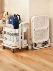 B&W | Storage Bookshelf On Wheels