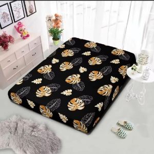 Sarung Kasur Busa Resleting Homemade Kartun Daun Monstera Ukuran 90x200 dan 120x200 Bahan Polycina