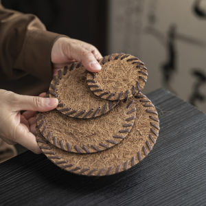 Thickened Coconut Fiber Cup Mat Tea Mat Brewing Tea Heat Insulation Pad Dining Table Mat Tea Cup Coaster Southeast Asian Style