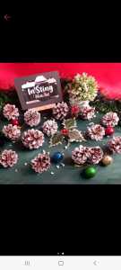 SAF Bunga Pinus Putih Salju Kering/ dekorasi rustic natal/ mahar / Props fotography
