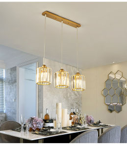 【Free Bulb】 Nordic Crystal Chandelier Ceiling Light Creative Light for Living Room Restaurant Kitchen