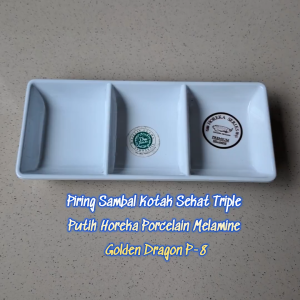 Tempat Sambal Sekat Triple 7" Horeka Melamine - Golden Dragon P-8