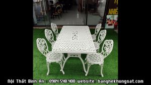Bộ Bàn Ghế Nhôm Đúc BA-NĐ150 - Bàn Ghế Sân Vườn Đẹp