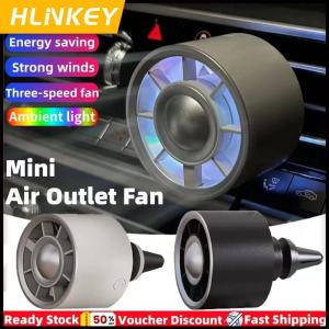 HLINKEY 2PCS New Car Mini Fan Air Outlet Fan Gradient Colorful Ambient Light Typec Charging Port Is Suitable for 99% Car Air Outlet Clip Fans