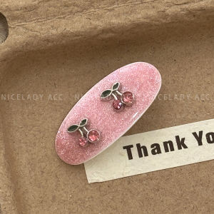 กิ๊บติดผมรูปตุ๊กตากระต่ายสีชมพู ประดับเพชร CZ ประดับเลื่อม กิ๊บติดผมแบบหนีบข้างสำหรับผู้หญิง วัสดุอื่นๆ ใหม่