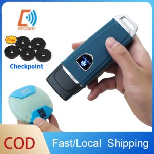 JWM Guard Tour Patrolling Rod Checkpoint System RFID Guard Tour Patrol System Finger Print Security Guard Patrol Free Cloud Software Waterproof Dustproof With Fingprint & Flashlight Patrol Reader Guard Tour System【24h Delivery】
