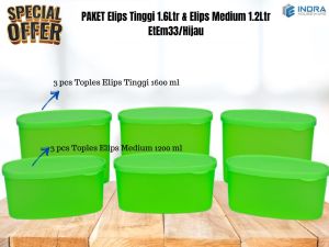 Paket  Toples Plastik Elips isi 6 pcs/EtEm33/food storage/wadah penyimpan makanan