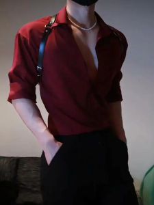 เสื้อเชิ้ตแขนยาวสไตล์หลวมๆ สำหรับผู้ชาย ฤดูใบไม้ร่วง ระดับไฮเอนด์ ดูดี คอปกตั้ง ใส่ได้หลายโอกาส เสื้อเชิ้ตผู้ชาย