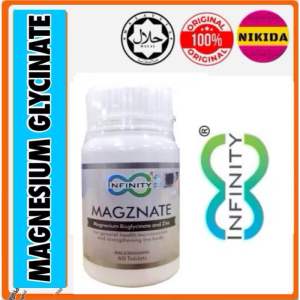 INFINITY MAGZNATE 60 TABLETS. MAGNESIUM ZINC KKM MAL23106068NC. BANTU MASALAH SUKAR TIDUR LENAKAN TIDUR ANXIETY. HALAL