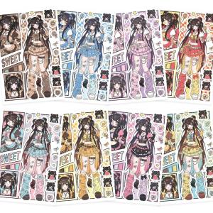 Miếng Dán Điện Thoại Di Động Hình Nhân Vật Hoạt Hình Anime Decal Dán Trang Trí Túi Xách Túi Du Lịch Đồ Trang Trí Sổ Tay