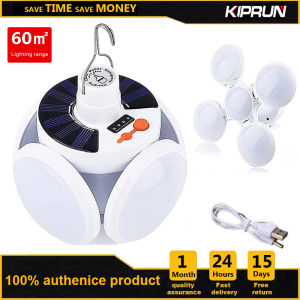 KIPRUN 110W Solar LED Torch USB Rechargeable Night Light Outdoor Camping Lamp Emergency Lights Portable Searchlights Great Lantern Bulb