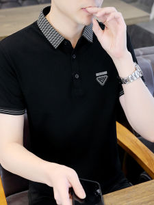 Stylish Short Sleeve Polo Shirt Mens Summer Casual High End Black White Top Fashionable Urban Fit Cotton Polyester Blend