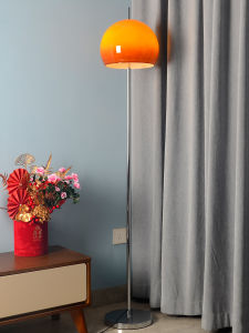 Living Room Mid-Ancient Floor Lamp Bedroom Bedside Mushroom Glass Lamp American Retro French Cream Ins Style Decoration