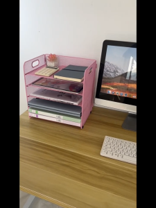Desk Organizer 5 Trays Paper Organizer Letter Tray with Handle-Mesh Desk File Organizer Paper Sorter Desk Organizer School Supplies Desk File Organizer Storage