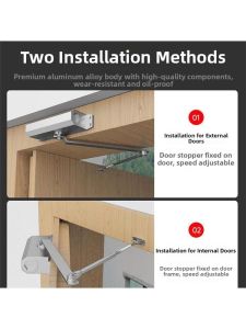 MONLEYTA | New Automatic Door Closer Fire Door Hydraulic Buffer Silent关门装置 Adjustable Force PVC Fiber Material