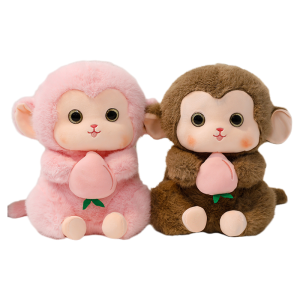 QIAOSHANG | Cute Monkey Holding Peach Plush Toy