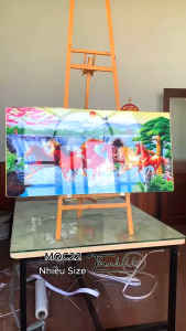 Tranh mã đáo thành công tranh bát mã truy phong Tranh treo tường ngựa tốc hành bát mã tráng gương MQC22