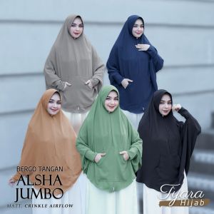 Alsha jumbo bergo tangan lengan tyara hijab premium