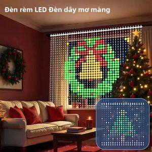 Đèn Rèm Thông Minh 400 Đèn LED Nâng Cấp Đổi Màu Đồng Bộ Nhạc Trang Trí Trong Nhà/ngoài Trời Lễ Hội Giáng Sinh Tích Hợp Sẵn Chống Nước IP65