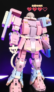 Sweetheart Chaku Mecha Building Blocks 1730pcs | LED Light Luminous Axe & Display Base BB807