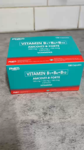 Amcovit-B Forte Vitamin B1 + B6 + B12 100 Capsules Energy & Nutritional Supplement FDA Approved BNDCORP