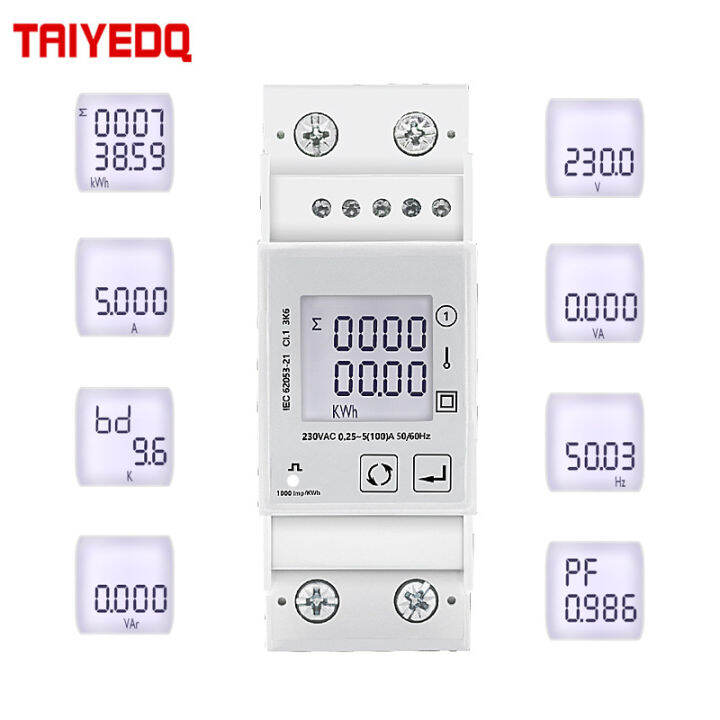 Sdm Modbus V Multifunction Energy Meter Single Phase One Pulse Output With Rs K W Va A V