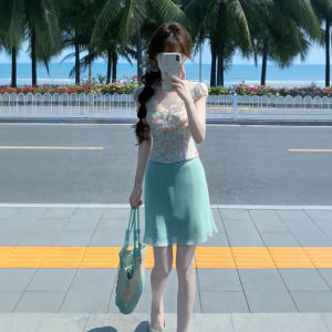 CHANGTONG | Youthful Gentle Style Outfit Set 1 Top 1 Skirt