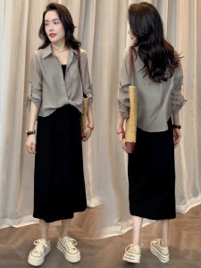 ทันสมัย ผู้หญิง ฤดูร้อน เดรส ชุดเสื้อป้องกันแสงแดดขนาดเล็ก สายคล้อง เดรส สองชิ้น อินเทรนด์ ชุดเสื้อผ้า