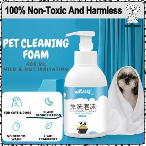 [🇵🇭 Stock&COD]Dog Shampoo Borammy Dry Bath Foam Pet Dry Cleaning Foam Dog Dry Shampoo Cat Puppy Shampoo Shower Gel Waterless 400ml Pet Foot Cleansing Foam Cat Dog Paw Cleaner Deodorant Waterless Cleaning Foam Wash Foot Care