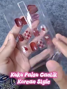 Alobeauty - Kuku Palsu Nail Art Daily Pesta Kondangan Wedding Lamaran Korean Cat Eye Fake Nails Ukuran XS/S/M Isi 10/24/30 Pcs Free Lem