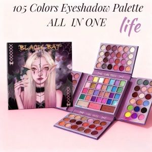 Makeup Palette Eyeshadow Blush Highlighter Matte Shimmer Foldable Four Layer Travel Kit
