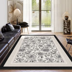 Nordic Style Floral Carpet Large Area Full Coverage Living Room Sofa Coffee Table Bedside Bedroom Floor Mat Home Use Rug
