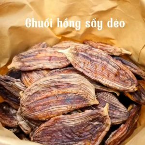 Chuối hồng sấy dẻo còn vỏ tơ không thêm đường đồ ăn vặt thơm ngonđặc sản Bến Tre500grAmita nature house