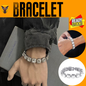 【Franco Fashion】Europe And The United States Light Luxury Rock Sugar Diamond Bracelet Ins Niche Design Hip Hop Bracelet MenS Simple Everything Bracelet Accessories