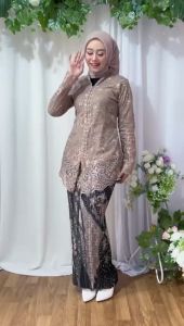 Stelan Kebaya Encim Payet Tile Modern Terbaru / Set Kebaya Payet Termurah Wanita Formal