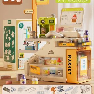 Electric Doctors Desk Cashier Counter Toy with Light Heart Electrocardiogram Needle Injection Medicine Car Role Play Toys for Children