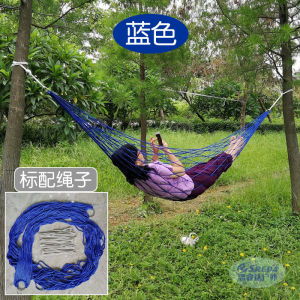 ผ้าปูเตียง Nylon Mesh Lightweight Portable Outdoor Camping Beach Swing Hammock Breathable Net Bag Suspenders Steel Carabiners
