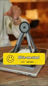 Magnetic Aluminum Alloy Multifunctional Stand Foldable Portable Rotating Desktop Selfie Stick Tripod For Phone Tablet And Laptop