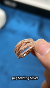 MILLENNE Made For The Night Statement Cubic Zirconia Rose Gold Hoop Earrings with 925 Sterling Silver (MLP-01)