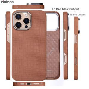 pinkson | Ultra-thin Kevlar Aramid Full-wrap Matte Hard Carbon Fiber Pattern Shockproof Light Business Phone Case