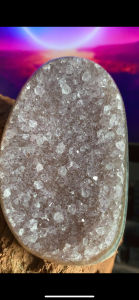 Hốc trứng đá thạch anh tím hồng Amethyst tự nhiên Braxin năng lượng phong thủy 890